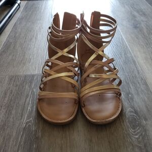 Kid's Strappy Tan Sandals